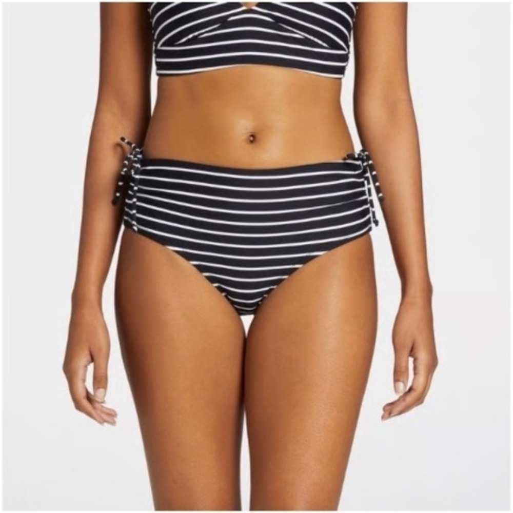 Calia Ruched Side Bottom Stripe Black, 2X